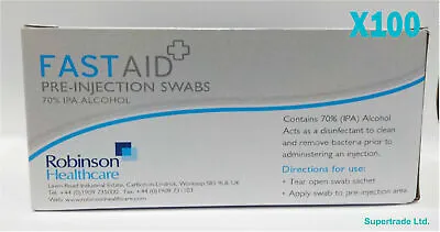 £3.12 • Buy Fast Aid Pre-Injection Swabs 70% IPA Alcohol Wipes Piercing Tattoo Nail Medical