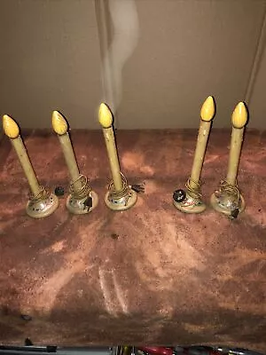 Vintage Christmas Lights Electric Candles Ceramic Early Rose Bulb C9 Antique • $300