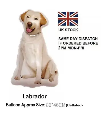 £2.99 • Buy Brand New Labrador Dog Shaped 86cm Large Foil Balloon Kids Birthday Party UK