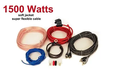 Amplifier Wiring Kit 1500 Watt Power Car Amp Awg Gauge Sub Van Cable Fuse Holder • £10.99