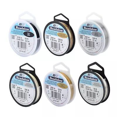 Beadalon® 49 Strand Bead Stringing Wire Many Colors And Sizes Made In USA • $23.49