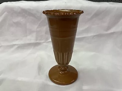 Antique Greentown Chocolate Slag Glass Vase • $24.99