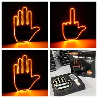 Finger Gesture Light With Remote LED Car Back Window Sign Hand Light Xmas Gift • $18.69