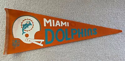 Vintage 1970’s NFL Pennant Miami Dolphins Football 2 Bar Face Mask • $12.49