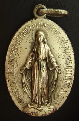 Vintage Large Mary Miraculous Medal Religious Holy Catholic • $15.99