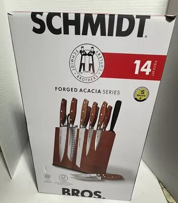 Schmidt Brothers Cutlery 14 Pc Acacia Series Stainless Steel Knife Block Set • $89.50