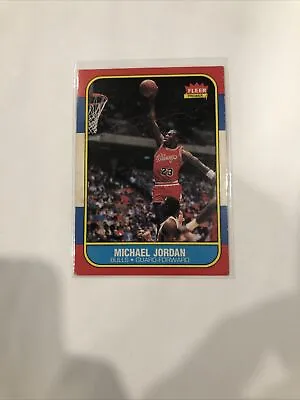 Raw 1986 Fleer Michael Jordan Rookie Card #57 100% Authentic Rare! • $2350