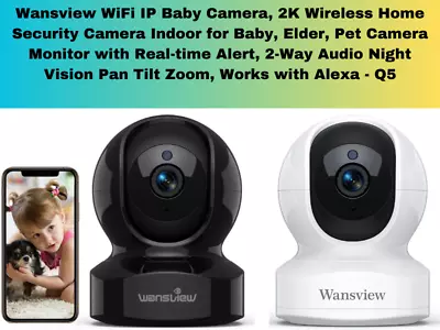 Wansview WiFi IP Baby Camera 1080p HD Real-time Alert 2-Way Audio Pan/Tilt/Zoom • £20.99