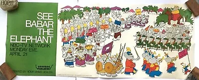 Vintage Babar  On Parade  NBC-TV Network Poster Peter Ustinov UN-DISPLAYED! NOS • $15