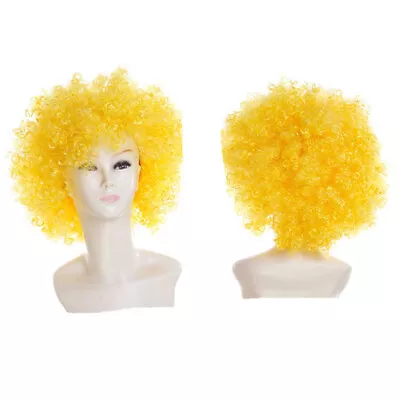 Rainbow Clown Wig 2Pcs Cosplay Hair Halloween Party Color Wigs • £12.58