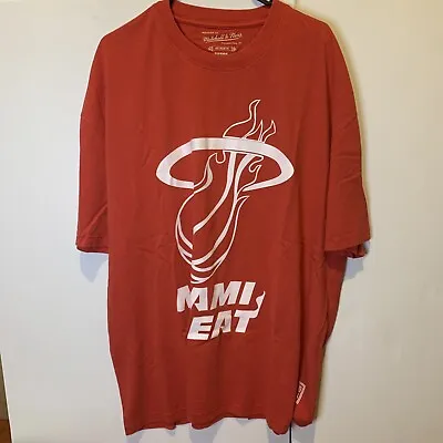 Mitchell & Ness Miami Heat NBA Vintage Style T-Shirt - Red XXL • £15.48