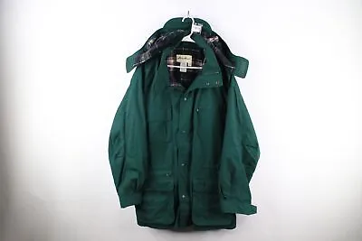 Vintage 90s Eddie Bauer Mens Large Faded Wool Lined Hooded Parka Jacket Green • $67.96