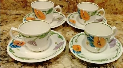 Villeroy & Boch AMAPOLA Cup And Saucer Set Of 4 Germany Excellent  Bin 1032 • $19.95