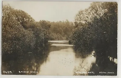 $10 • Buy Raisin River, Adrian, Michigan; Photo Postcard RPPC, Louis Pesha Photo 