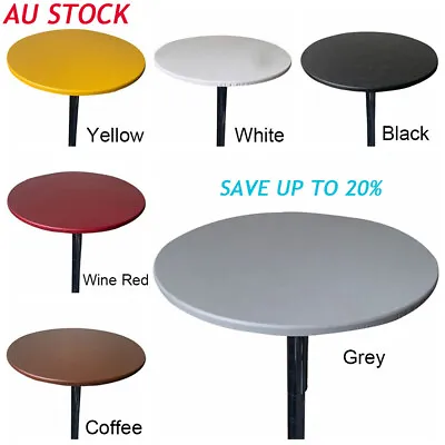 Round Waterproof Table Cover Elastic Fitted Tablecloth Oil Proof Home Party • $16.91