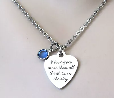 I Love You More Than All The Stars In The Sky Necklace Daughter Jewelry Gift • $23