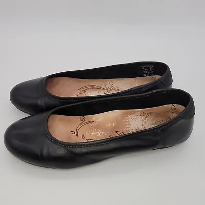 Taos Rascal Women Ballet Flats Comfort Shoes Size 10 US Black Leather Bendable • $39.99