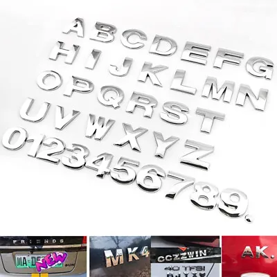 Chrome 3D Self-adhesive Letter Number Car Badge Emblelm Sticker Decal Home Auto • $2.19