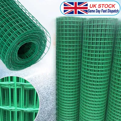 10-50M PVC Coated Wire Mesh Privacy Fencing Galvanised Garden Fence Fencing Mesh • £91.19