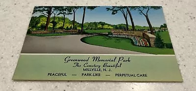 Vintage 1960 Postcard Greenwood Memorial Park Millville NJ Rare No Others Found • $9.99