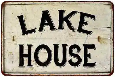 $23.95 • Buy Lake House Sign Vintage Look Chic Distressed Decor Cabin Farmhouse 108120020090