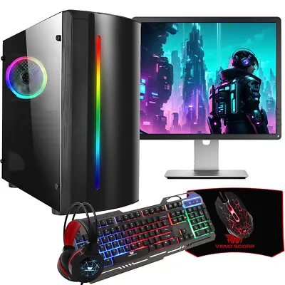 Gaming PC 22  Bundle Core I5 1TB HDD 8GB RAM NVidia GT710 2GB Windows 10 Wi-Fi • £214