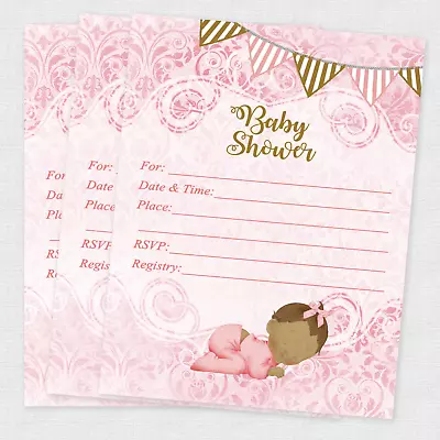 20 Baby Shower Invitations Invites Favors Invites Decorations Cards Girl • $14.78