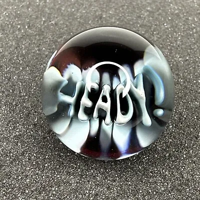 Handmade Contemporary 1.17  Art Glass Marble  HEADY!  Word Implosion Boro MIB • $31.49