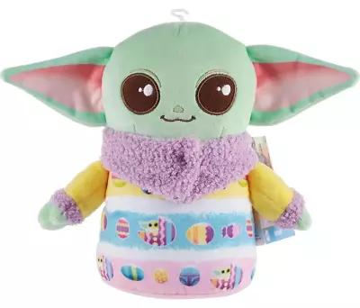 Star Wars Mandalorian 8  GROGU WITH EASTER SWEATER PLUSH 2024 Baby Yoda READ!! • $19.99