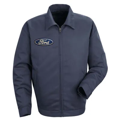 New FORD Custom Mechanic Work JACKET W/ Embroidered Patch Racing Auto LARGE IR • $49