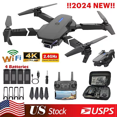 2024 New RC Drone With 4K HD Dual Camera WiFi FPV Foldable Quadcopter +4 Battery • $24.46