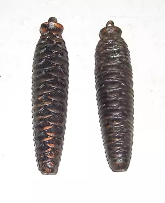 Pair Of Vintage Cuckoo Clock Pinecone Weights 5  14oz. Each • $21.55