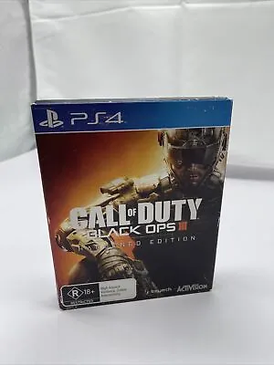 Call Of Duty Black Ops 3 III Hardened Edition Steelbook PS4 PlayStation 4 Game • $39.95