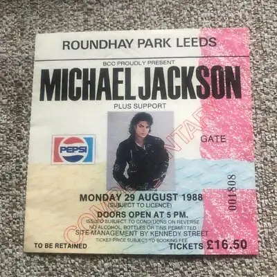 Michael Jackson Ticket Roundhay Park Leeds 29/08/88 Bad Tour #1808 Complimentary • £30