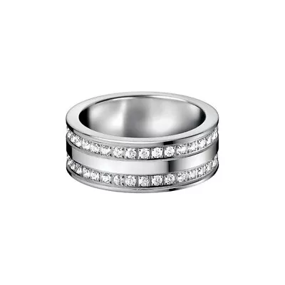 GENUINE NEW Calvin Klein Jewellery 'Reflective' CZ And Stainess Steel Ring • £85