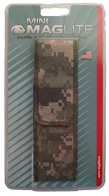 MINI MAGLITE 2 Cell AA Flashlight Camouflage Nylon Belt Holster AM2A136 108-449 • $16.99