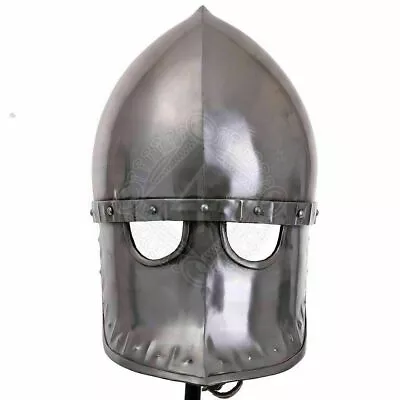 18GA SCA LARP Medieval Viking Helmet Knight Battle Armor Nasal Norman Helmet • $107.76