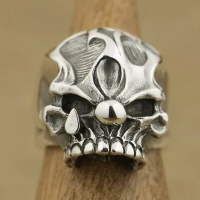 925 Sterling Silver Joker Skull Biker Ring Mens Punk Jewelry TA78D US 7~15 • $98.99