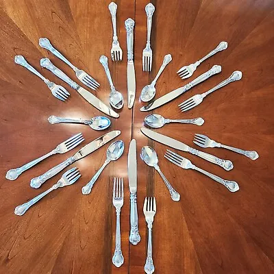 $920 • Buy Chantilly 24 Pc. Sterling Silver Place Size Flatware Set For 6, EUC