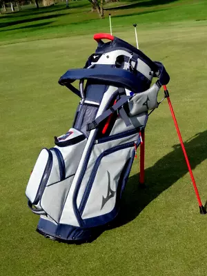 Mizuno BR-DX Hybrid Stand Bag Heathered  Grey/Navy 14-Way 0508 • $244.99