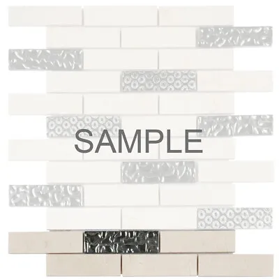 Cream Beige Crema Marfil Marble Stone Mosaic Tile Brick Joint Backsplash • $2.99