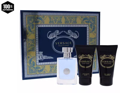 Versace Pour Homme 3PC Set-1.7oz EDT Sp+1.7oz Perfumed SG+1.7oz After Shave • $44.99