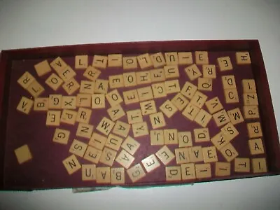 1953 Vintage SELCHOW & RIGHTER SCRABBLE CROSSWORD GAME  Wood Tiles • $25