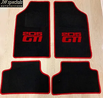 Car Carpet Floor Mats Carpet For Peugeot 205 GTi Black Red Needle Felt 4 Pieces • £48.19