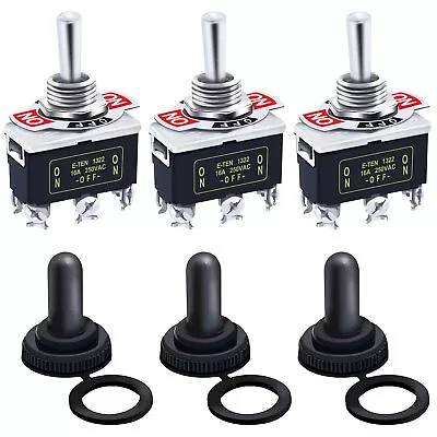 Twidec/3Pcs Heavy Duty Rocker Toggle Switch 16A 250V AC DPDT 3 Position 6 Pin... • $15.12