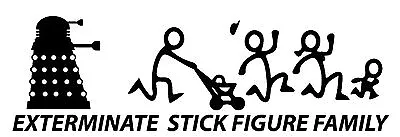 Vinyl Decal Sticker Car Truck Window Doctor Who Exterminate Stick Figure Family • £11.42
