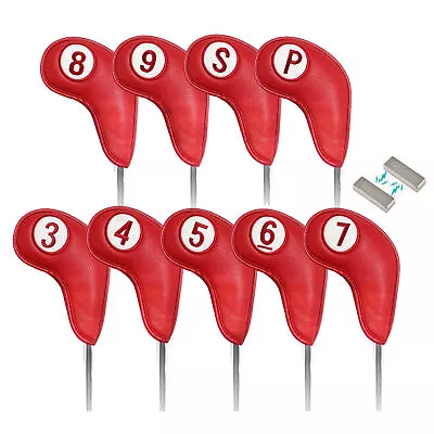 $34.99 • Buy Golf Head Covers Irons Magnetic Closure Leather Both Sides Fit Main Iron Clubs