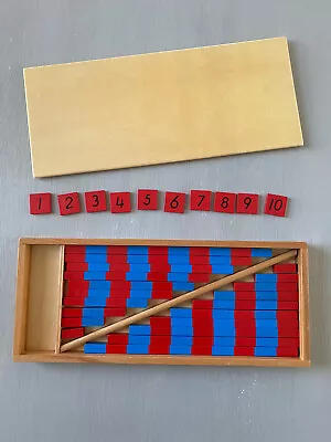 Montessori Small Numerical Rods With Number Tiles Montessori Math Toys Materials • $35