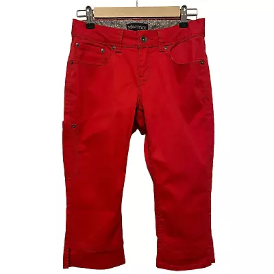 Marmot Carmine Red Corduroy Cargo Capri Pant Size 4 • $30