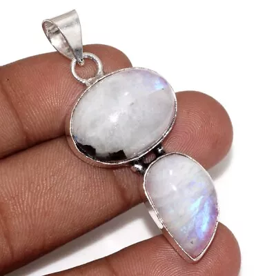 Rainbow Moonstone Pendant| Handmade Gemstone Gift Jewelry Size 2  MJ • $2.99